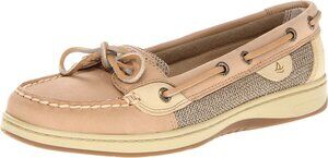 Sperry womens Angelfish Boat Shoe, Linen/Oat, 9.5 US
